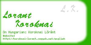 lorant koroknai business card