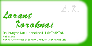 lorant koroknai business card